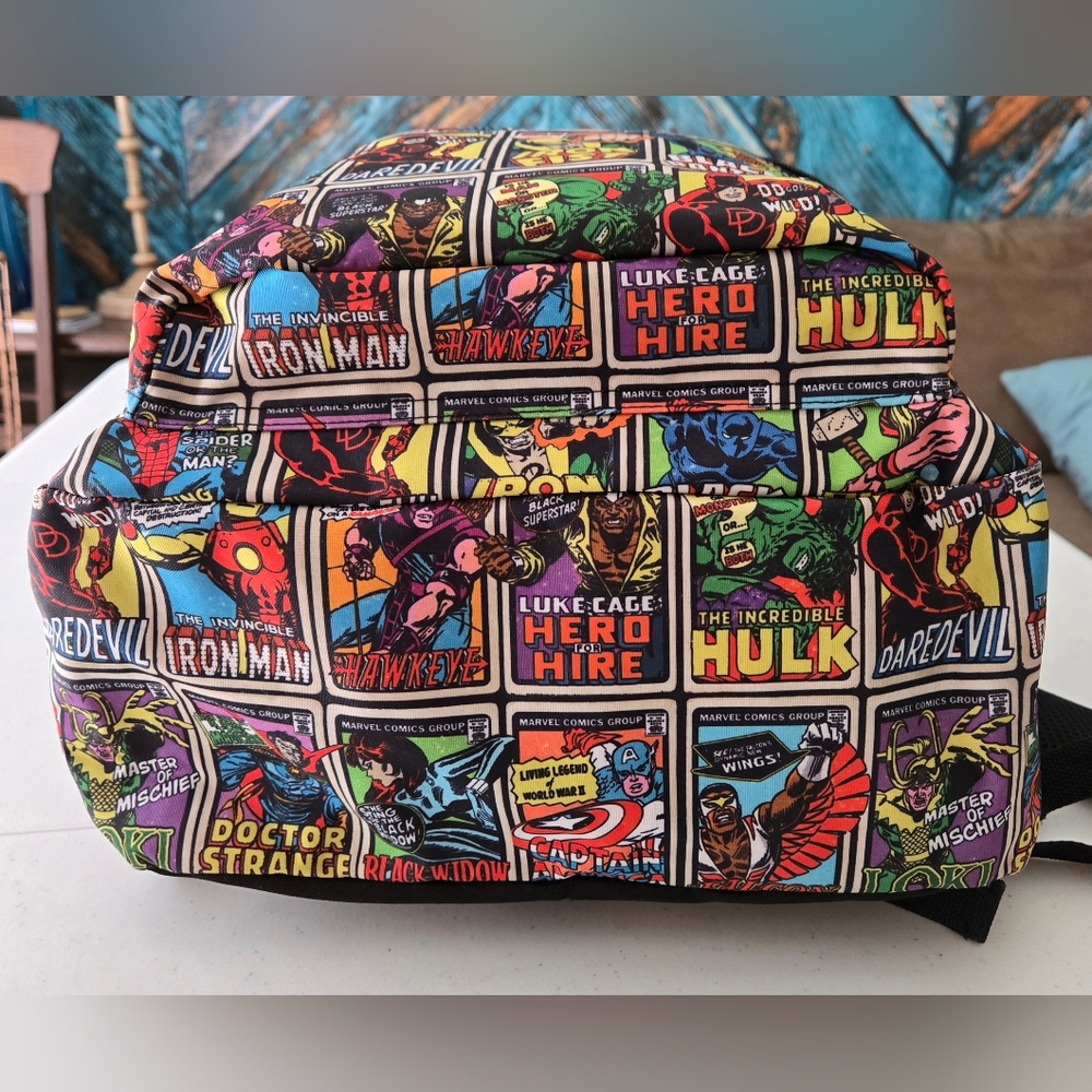🌞 Marvel Comic Backpack Nylon NWOT 16" X 12" X 5" - Picture 3 of 5